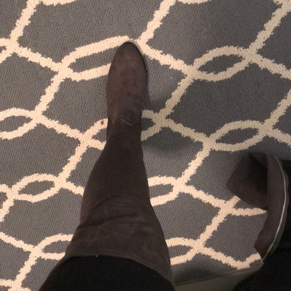 Thigh High Boots Grey
